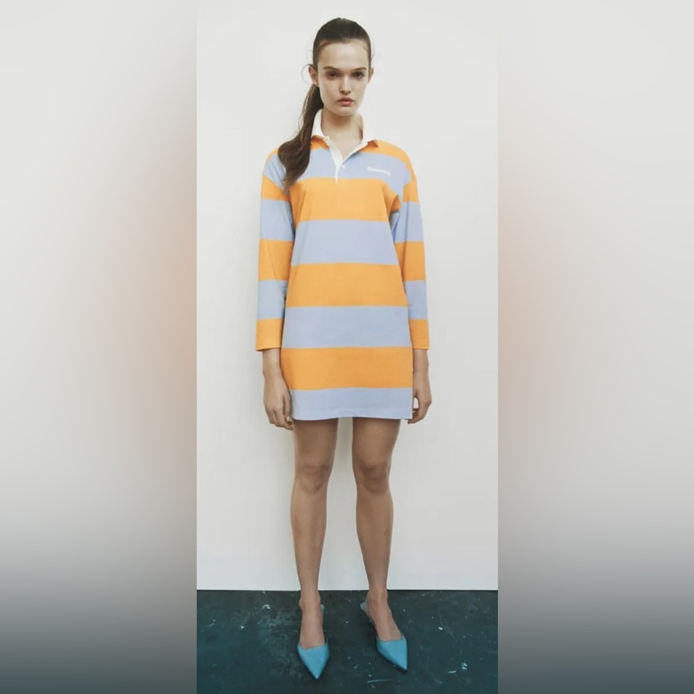 Zara x Spalding Striped polo dress